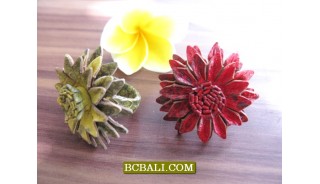 Leather Rings Flowers Designs Accessories For Women